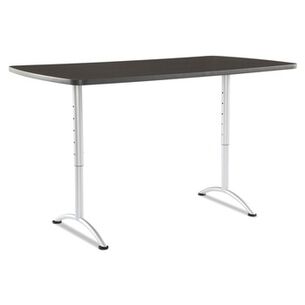 OFFICE DESKS AND WORKSTATIONS | Iceberg 69325 ARC 36 in. x 72 in. x 30 - 42 in. Rectangular Height-Adjustable Table - Walnut/Silver