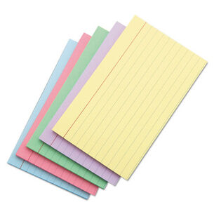 FLASH CARDS | Universal UNV47216 3 in. x 5 in. Index Cards - Ruled, Assorted Colors (100/Pack)