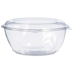BOWLS AND PLATES | Dart CTR64BD 64 oz. 8.9 in. Diameter x 4 in. Plastic Tamper-Resistant Tamper-Evident Bowls with Dome Lid - Clear (100/Carton)