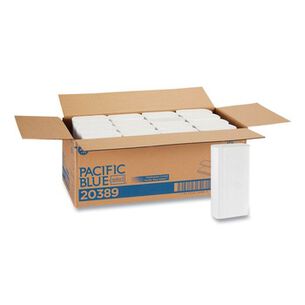 PAPER AND DISPENSERS | Georgia Pacific Professional 20389 9.2 in. x 9.4 in. 1-Ply Pacific Blue Select Folded Paper Towels - White (16 Packs/Carton)