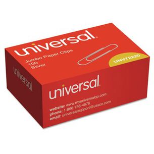 PAPER CLIPS | Universal A7072220 Smooth Paper Clips - Jumbo, Silver (100/Box)