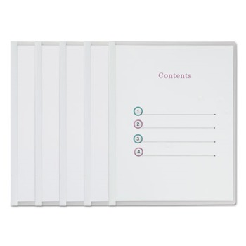 Universal UNV20564 Clear View Report Cover with Slide-on Binder Bar - Clear (25/Pack)