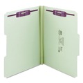 File Folders | Smead 14931 1 in. Expansion Recycled Pressboard Folders with 2 SafeSHIELD Fasteners - Letter Size/Gray-Green (25/Box) image number 2