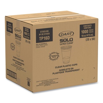 Dart TP16D Ultra Clear 16 oz PET Cups (1000/Carton)