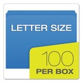 File Folders | Pendaflex R152 BLU 0.75 in. Expansion Double-Ply Reinforced Top Tab Colored File Folders - Letter Size/Blue (100/Box) image number 3