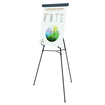 MasterVision FLX05101MV Adjusts 38 in. to 69 in. High Metal Telescoping Tripod Display Easel - Black