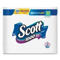 Toilet Paper | Scott 20032 1000 1 Ply Septic Safe Bathroom Tissue - White (20/Pack) image number 4