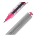Pens | uni-ball 60384 VISION 0.7 mm Stick Roller Ball Pen - Pink Ink/Silver/Pink/Clear Barrel/Fine (1-Dozen) image number 4