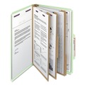 File Folders | Smead 19091 Eight SafeSHIELD Fasteners 2/5-Cut Tabs 3 Dividers Legal Size Pressboard Classification Folders - Gray-Green (10/Box) image number 1