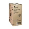 Food Trays, Containers, and Lids | Pactiv Corp. DC858330B000 33 oz. 8-1/2 in. x 8-1/5 in. x 3 in. 3-Compartment EarthChoice Vented Dual Color Microwavable Hinged Lid Container - Black/Clear (150/Carton) image number 1