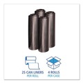 Trash Bags | Boardwalk X6639XKKR01 33 in. x 39 in. 33 gal. 1.6 mil Recycled Low-Density Polyethylene Can Liners - Black (100/Carton) image number 3
