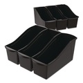 Boxes & Bins | Storex 70109E06C Large Book Bin,  2 gal, 5.3-in x 14.3-in x 7-in, Black, 6/Pack image number 0
