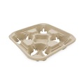 Cups and Lids | Boardwalk BWK4CUPCARRIER Four Cup Carrier Tray for 8 - 32 oz. Cups - Kraft (300/Carton) image number 0