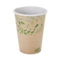 Cups and Lids | Dixie 2342R 12 oz Paper EcoSmart Recycled Fiber Hot/Cold Cups - Kraft/Green (1000/Carton) image number 1