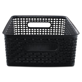 Advantus 40327 14.25 in. x 10.25 in. x 4.75 in. Weave Bins - Black, 2/Pack