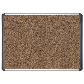 MasterVision MVI030501 36 in. x 24 in. Tech Cork Board - Tan Surface/Silver/Black Aluminum Frame