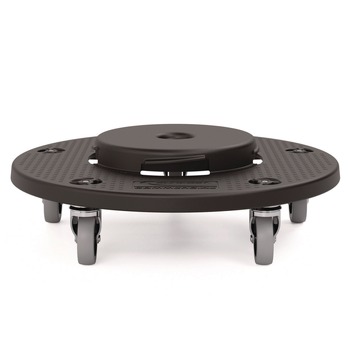 Suncast Commercial TCUDOLLY2A 20.75 in. x 6.5 in. 350 lbs. Capacity Utility Trash Can Dolly - Black (2/Pack)