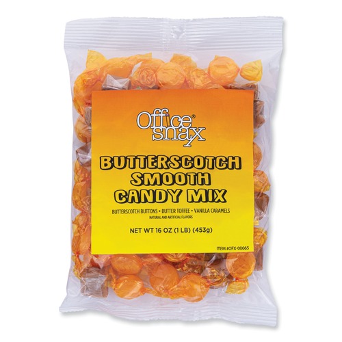 Candy, Gum & Mints | Office Snax 00665 1 lb. Bag Candy Assortments - Butterscotch Smooth Candy Mix image number 0