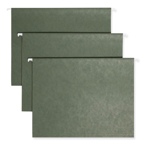 File Folders | Smead 64036 1/3-Cut Tabs Letter Size TUFF Hanging Folders with Easy Slide Tab - Standard Green (20/Box) image number 0