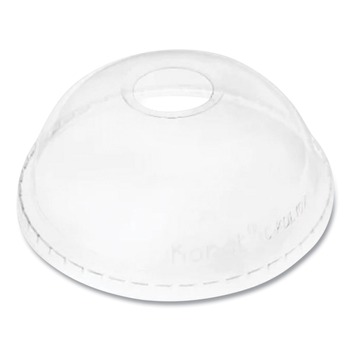 Karat C-KDL107 32 oz. Cold Cup Dome PET Plastic Lids - Clear (500/Carton)