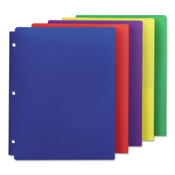Smead 87939 11 in. x 8.5 in. 50-Sheet Capacity Poly Snap-In 2-Pocket Folder - Assorted (10/Pack)