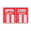 Floor Signs & Safety Signs | Cosco 098072 15 in. x 19 in. Business Hours Sign Kit - Red image number 0