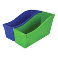 Boxes & Bins | Storex 70105U06C 4.75 in. x 12.63 in. x 7 in. Interlocking Book Bins with Clear Label Pouches - Assorted Colors (5/Pack) image number 1