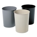 Trash Cans | Safco 9604BL 6 Gallon Round Steel Wastebaskets - Black image number 1
