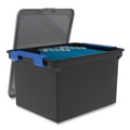 Boxes & Bins | Storex 61543U04C 13.9 in. x 18.3 in. x 10.6 in. Legal/Letter Tote with Locking Handles - Black/Silver/Blue (4/Carton) image number 3