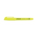 Highlighters | Universal UNV08851 Chisel Tip Pocket Highlighters - Fluorescent Yellow (1 Dozen) image number 2