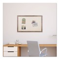 Bulletin Boards | U Brands 4891U00-01 35 in. x 23 in. Linen Bulletin Board with Rustic Frame - Beige Surface, Brown Frame image number 3
