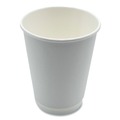 Cups and Lids | Boardwalk BWKDW12HCUP 12 oz. Double-Walled Paper Hot Cups - White (500/Carton) image number 1