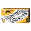 Pens | BIC CSM241-BK Clic Stic Medium 1 millimeter Retractable Ballpoint Pen - Black Ink/White Barrel (24/Pack) image number 1