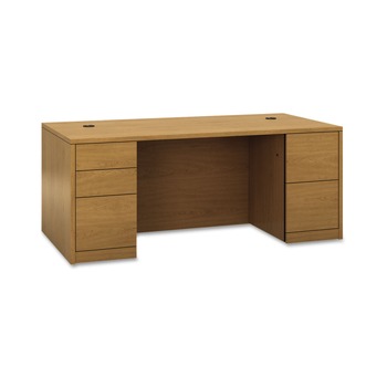 OFFICE DESKS AND WORKSTATIONS | HON H105890.CC 72 in. x 36 in. x 29.5 in. 10500 Series Double Full Pedestal Desk - Harvest