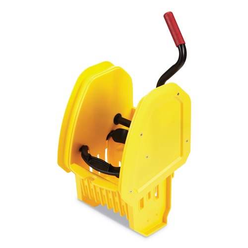 Mop Buckets | Rubbermaid Commercial Yellow Mop Wringer - WaveBreak 2.0 Down-Press Plastic image number 0