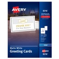 Envelopes & Mailers | Avery 08316 85 lbs. 5.5 in. x 8.5 in. Half-Fold Greeting Cards with Matching Envelopes for Inkjet Printers - Matte White (1 Card/Sheet, 30 Sheets/Box) image number 0