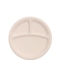 Bowls and Plates | Dart 9FBRP3 9 in. Diameter 3-Compartment ProPlanet Seal Compostable Fiber Dinnerware Plate - Natural (500/Carton) image number 2