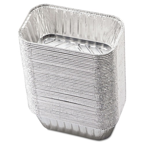 Food Trays, Containers, and Lids | Handi-Foil HFA 31730 5.72 in. x 3.31 in. x 2.03 in. 1 lbs. Capacity Aluminum Baking Pan (200/Carton) image number 0