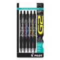 Pens | Pilot 31373 0.7 mm Fine G2 Fashion Premium Retractable Gel Pen - Black Ink, Assorted Barrel Colors (5/Set) image number 0