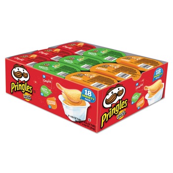 Pringles KEE18251 0.74 oz. Canister Variety Pack Potato Chips (18/Box)