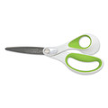 Back to School Sale | Westcott 16447 8 in. Long 3.25 in. Cut Length CarboTitanium Bonded Scissors - Straight White/Green Handle image number 1