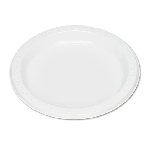Bowls and Plates | Tablemate 7644WH 7 in. Diameter Plastic Dinnerware Plates - White (125/Pack) image number 0