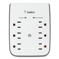 Electronic Adapters & Chargers | Belkin BSV602TT 900 J 6 AC Outlets 2 USB Ports SurgePlus USB Wall Mount Charger - White/Black image number 2
