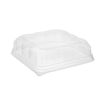 Pactiv Corp. 75S20SDOME 7.5 x 7.5 x 2.02 Recycled Plastic Dome Lid for 6 x 6 Brownie Container - Clear (195/Carton)