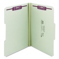 File Folders | Smead 19931 1 in. Expansion Recycled Pressboard 1/3-Cut Tab Fastener Folders with Two SafeSHIELD Fasteners - Legal Size/Gray-Green (25/Box) image number 0