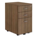 Office Carts & Stands | Alera VA572816WA 15.88 in. x 20.5 in. x 28.38 in. Valencia Series 3-Drawer Mobile File Pedestal - Walnut image number 0