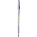 Pens | BIC GSMG11-PE Round Stic Grip Xtra Comfort Medium 1.2 mm Stick Easy-Glide System Ballpoint Pen - Purple Ink/Gray/Purple Barrel (1-Dozen) image number 2