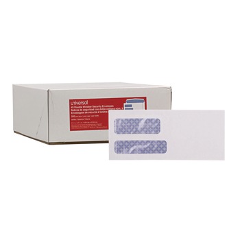 JUST LAUNCHED | Universal UNV36301 3.88 in. x 8.88 in. #9 Commercial Flap Gummed Double Window Business Envelopes - White (500/Box)