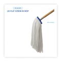 | Boardwalk BWK724RCT 24 oz. Cut-End Lie-Flat Rayon Wet Mop Head - White (12/Carton) image number 5