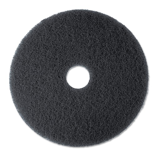 Sponges & Scrubbers | 3M 7300-19 19 in. Diameter Low-Speed High Productivity Floor Pads 7300 - Black (5/Carton) image number 0